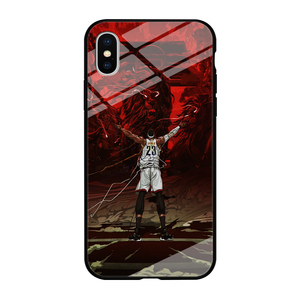 Lebron James Lion Art iPhone Xs Case-Phone Case-Tempered Glass Case-Altracase