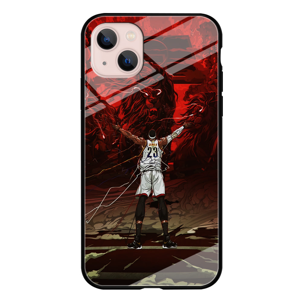 Lebron James Lion Art iPhone 15 Plus Case-Phone Case-Tempered Glass Case-Altracase