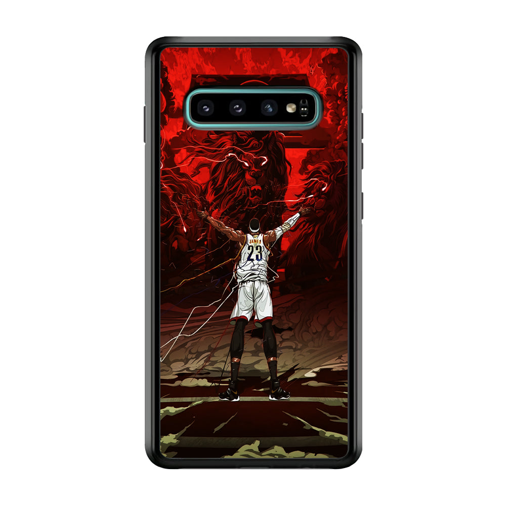Lebron James Lion Art Samsung Galaxy S10 Plus Case-Phone Case-Rubber Black (2D Case)-Altracase