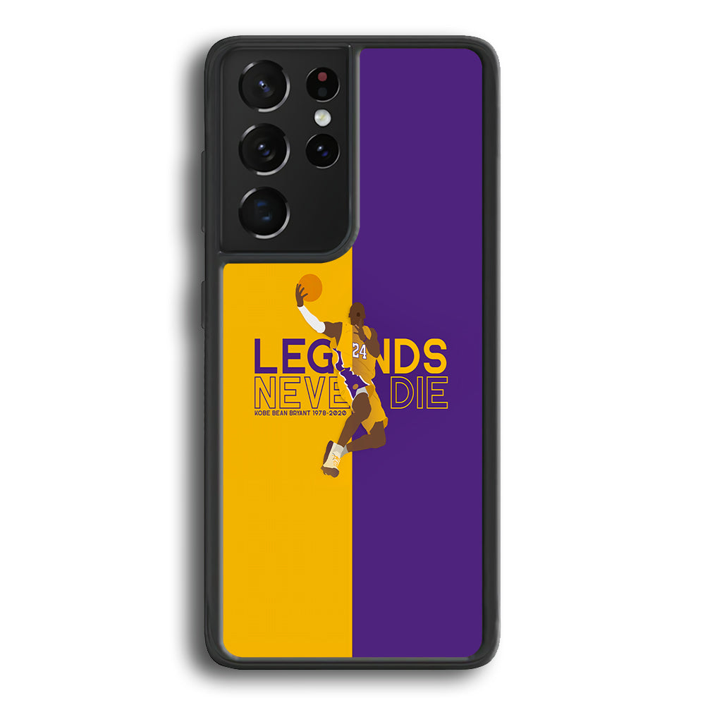 Legend Kobe Bryant 24 Lakers Samsung Galaxy S21 Ultra Case-Phone Case-Rubber Black (2D Case)-Altracase