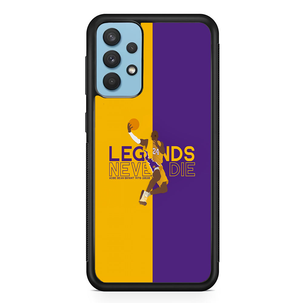 Legend Kobe Bryant 24 Lakers Samsung Galaxy A32 Case-Phone Case-Rubber Black (2D Case)-Altracase