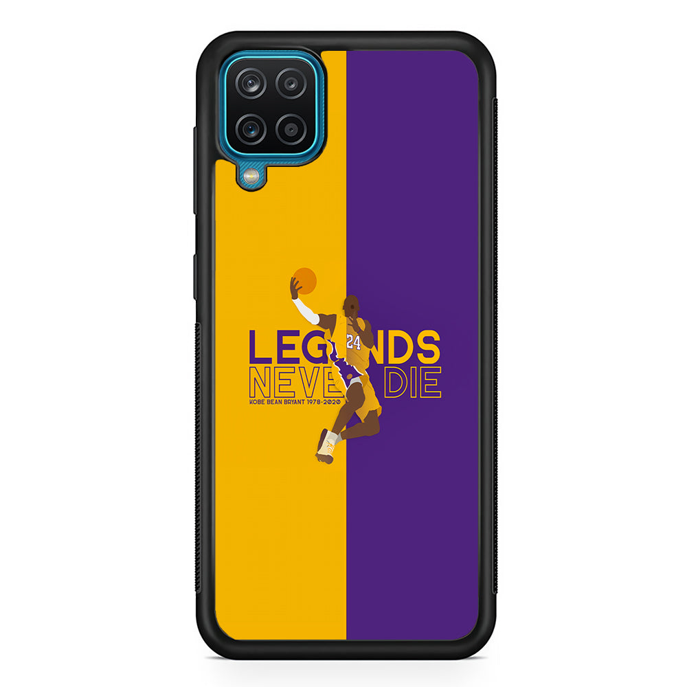 Legend Kobe Bryant 24 Lakers Samsung Galaxy A12 Case-Phone Case-Rubber Black (2D Case)-Altracase