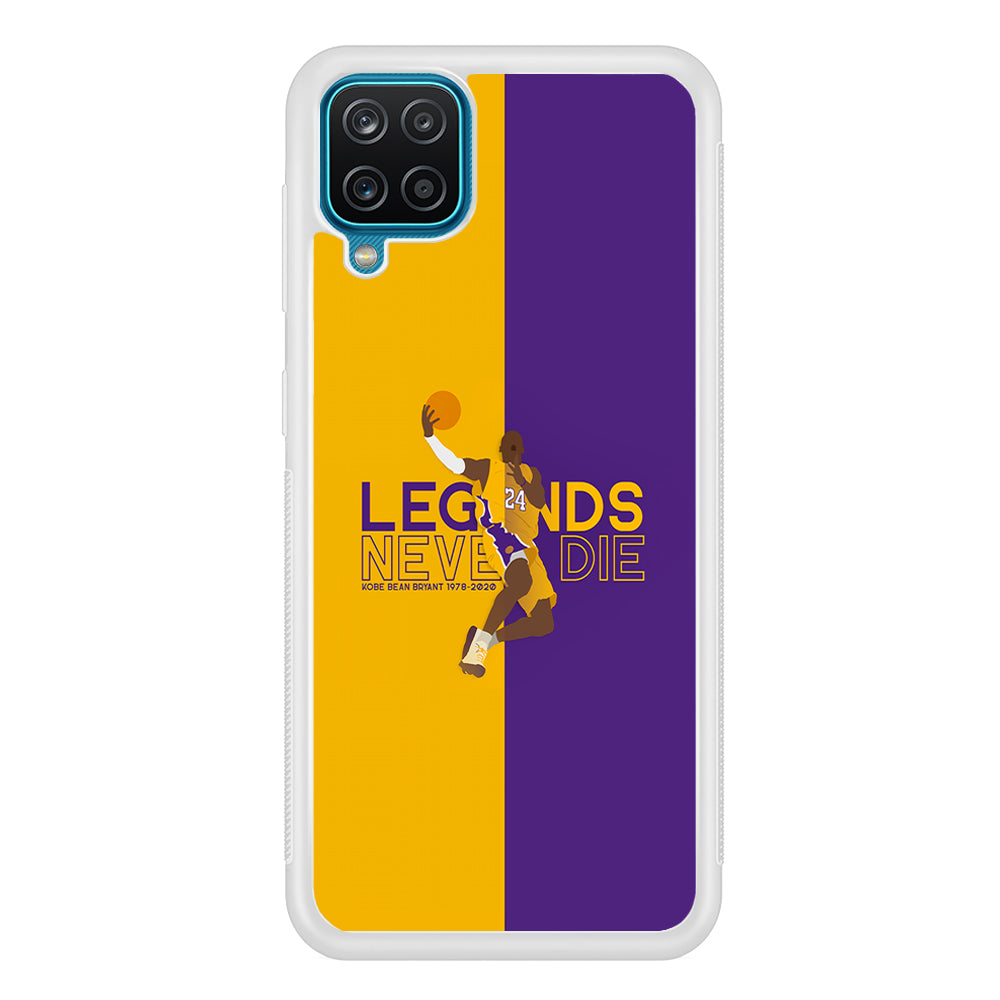 Legend Kobe Bryant 24 Lakers Samsung Galaxy A12 Case-Phone Case-Rubber White (2D Case)-Altracase