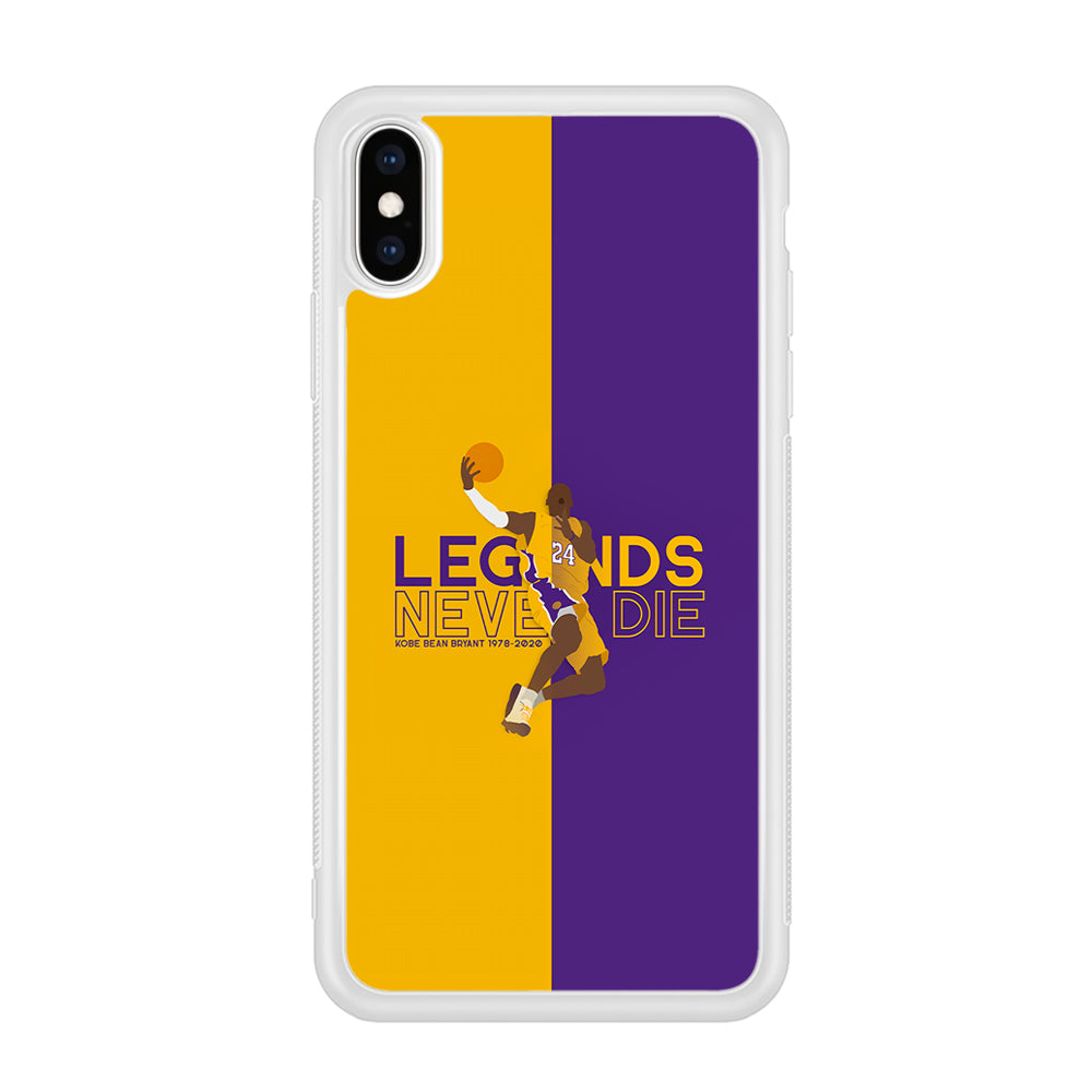 Legend Kobe Bryant 24 Lakers iPhone X Case-Phone Case-Rubber White (2D Case)-Altracase