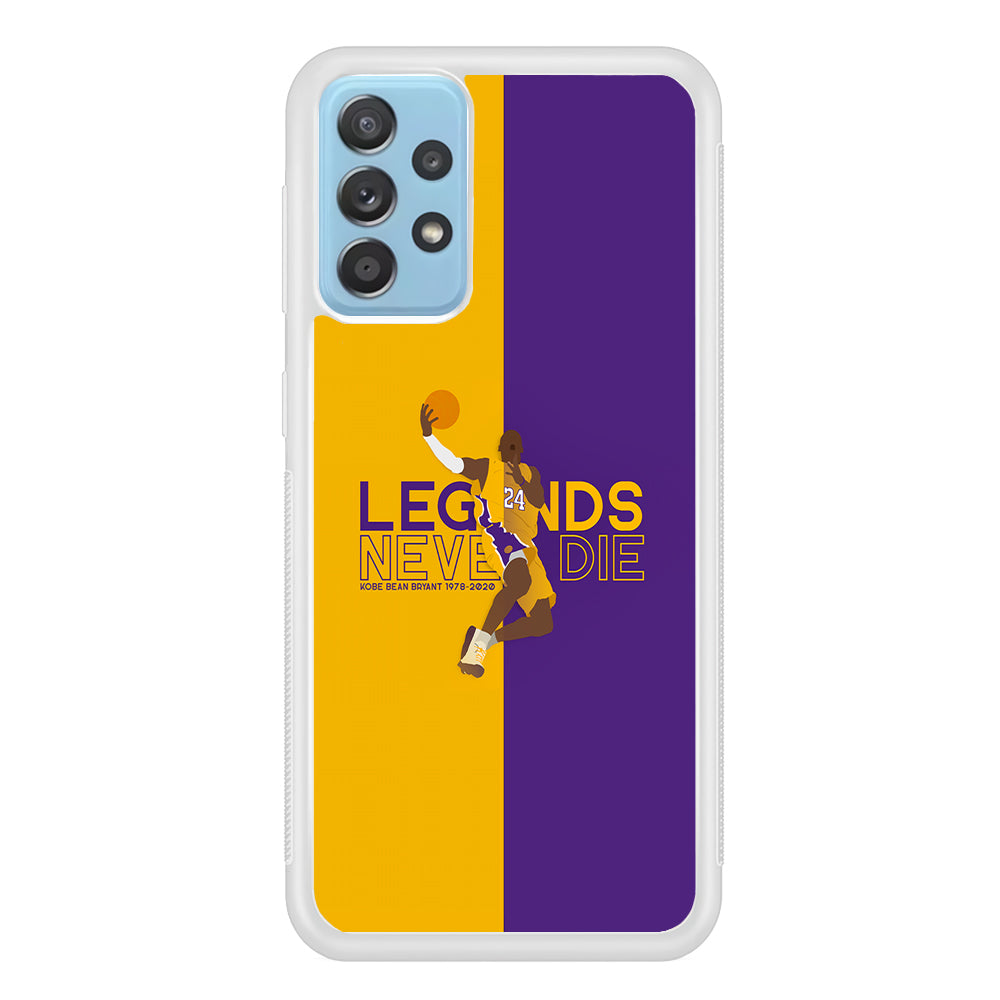 Legend Kobe Bryant 24 Lakers Samsung Galaxy A52 Case-Phone Case-Rubber White (2D Case)-Altracase