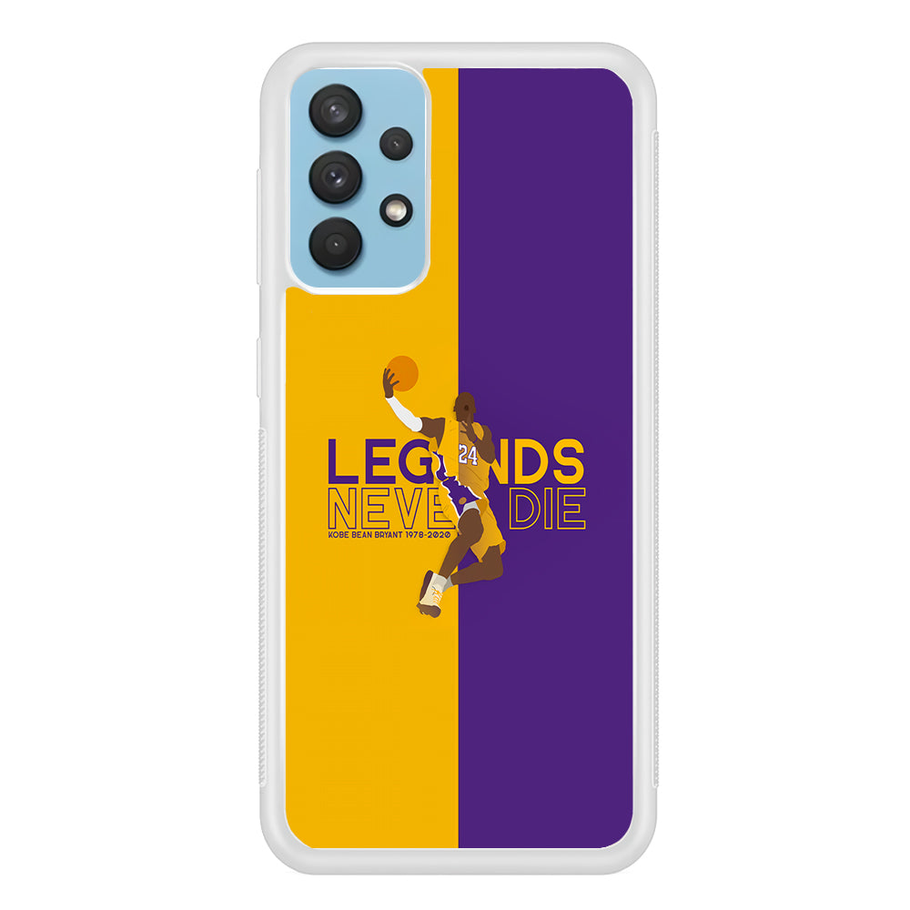 Legend Kobe Bryant 24 Lakers Samsung Galaxy A32 Case-Phone Case-Rubber White (2D Case)-Altracase