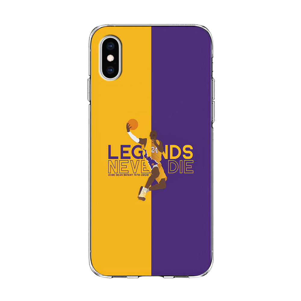 Legend Kobe Bryant 24 Lakers iPhone Xs Case-Phone Case-Clear Soft Case-Altracase
