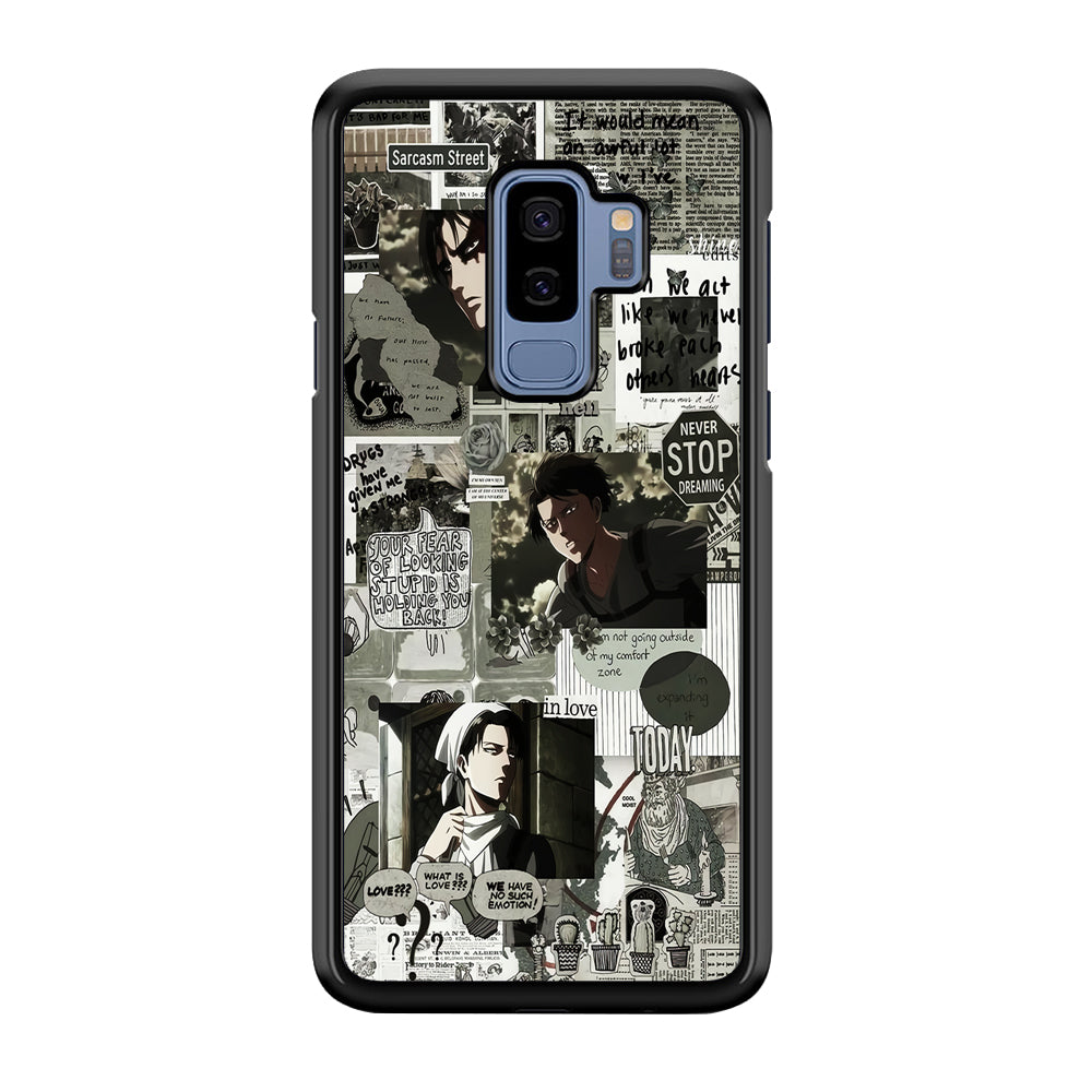Levi Ackerman Aesthetic Samsung Galaxy S9 Plus Case-Phone Case-Rubber Black (2D Case)-Altracase