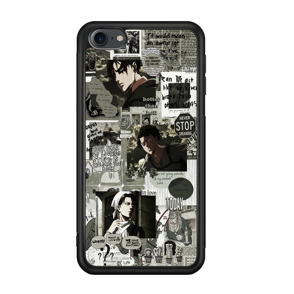 Levi Ackerman Aesthetic iPod Touch 6 Case-Phone Case-Rubber Black (2D Case)-Altracase