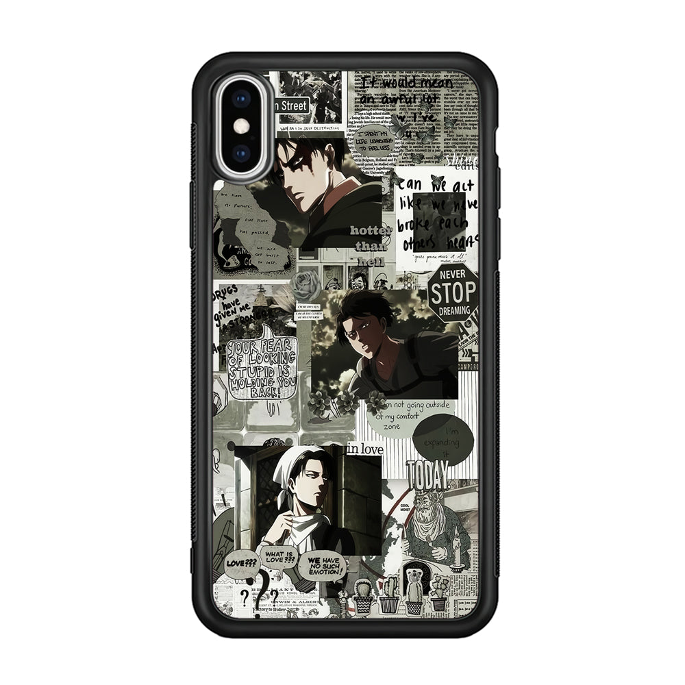 Levi Ackerman Aesthetic iPhone Xs Max Case-Phone Case-Rubber Black (2D Case)-Altracase