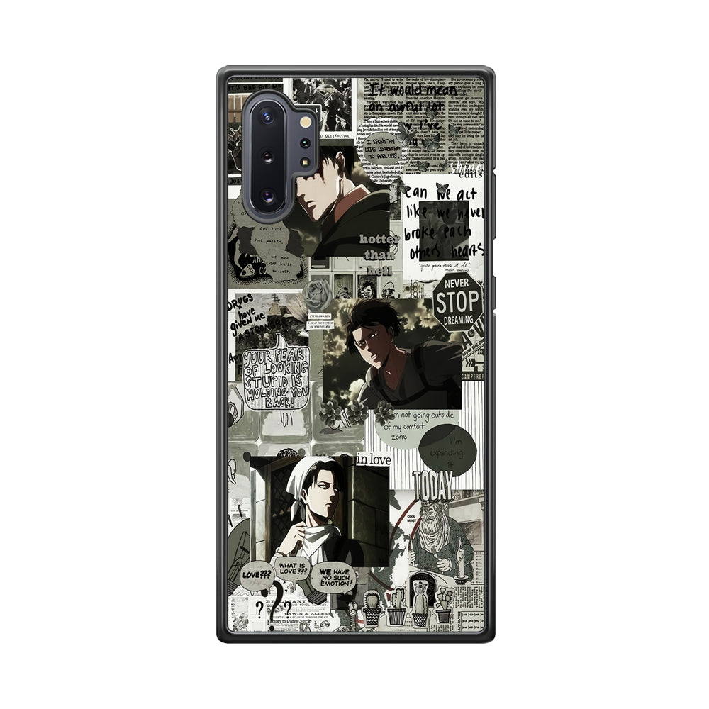 Levi Ackerman Aesthetic Samsung Galaxy Note 10 Plus Case-Phone Case-Rubber Black (2D Case)-Altracase