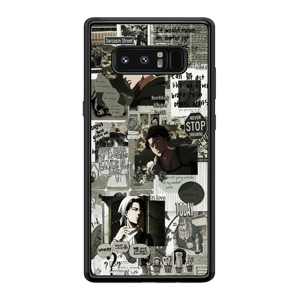 Levi Ackerman Aesthetic Samsung Galaxy Note 8 Case-Phone Case-Rubber Black (2D Case)-Altracase