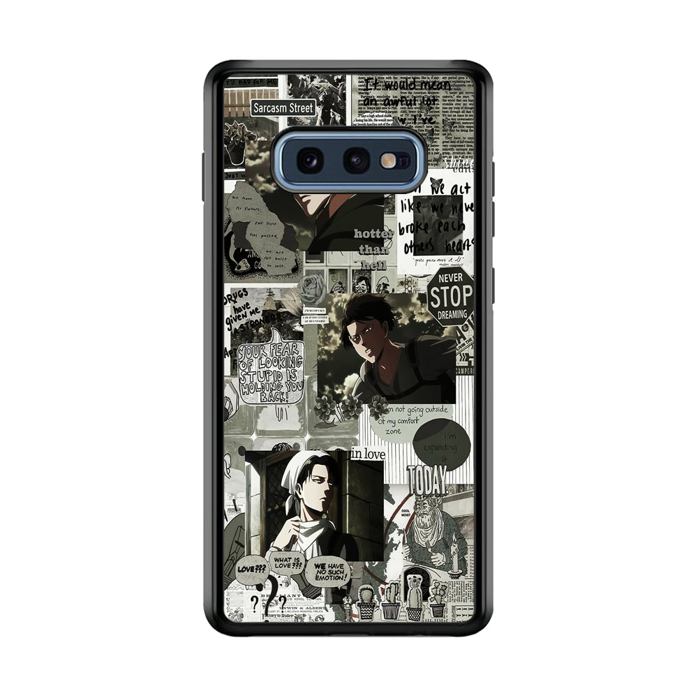 Levi Ackerman Aesthetic Samsung Galaxy S10E Case-Phone Case-Rubber Black (2D Case)-Altracase