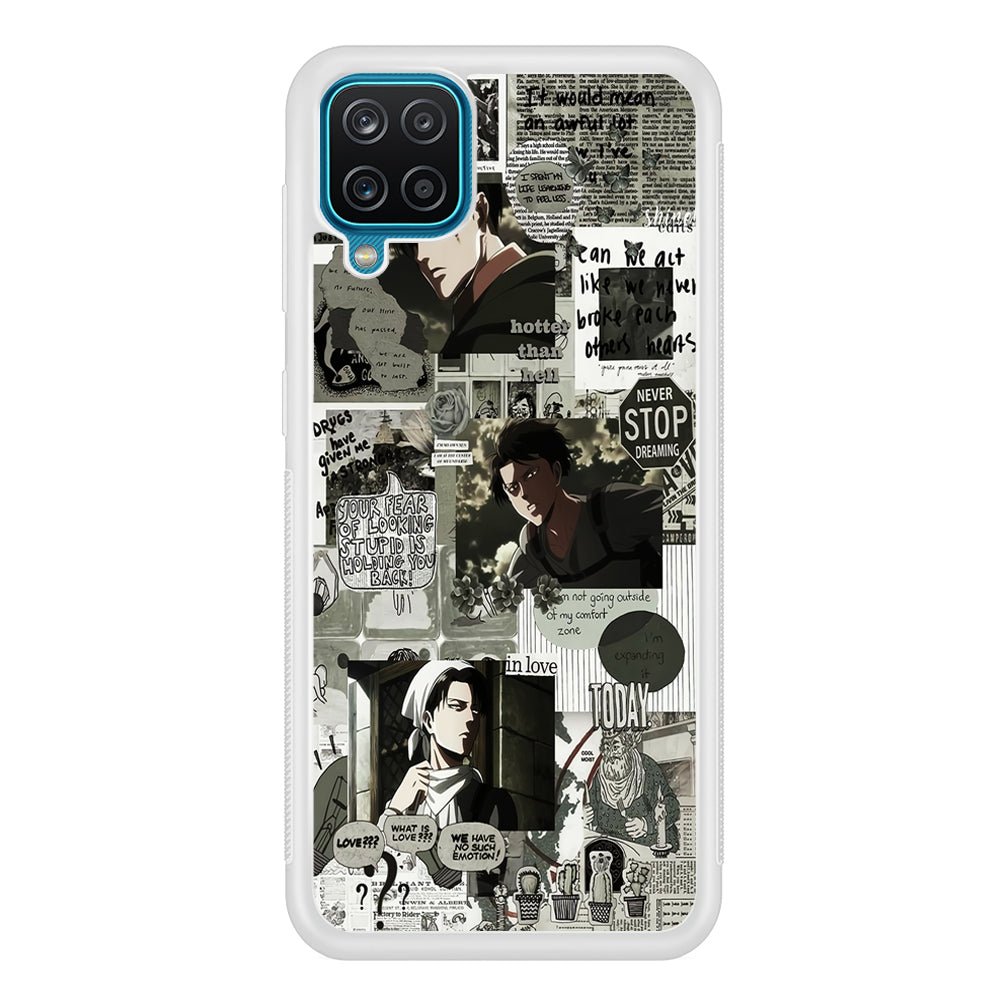 Levi Ackerman Aesthetic Samsung Galaxy A12 Case-Phone Case-Rubber White (2D Case)-Altracase