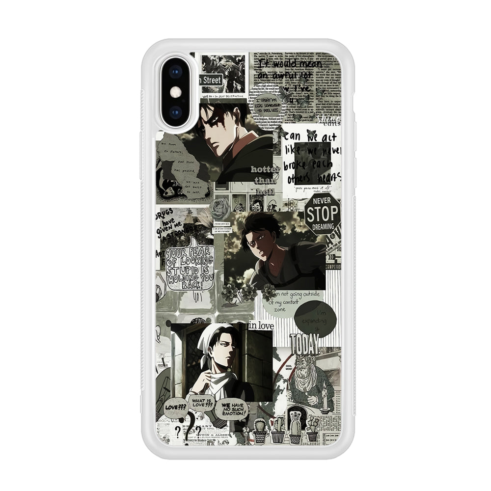 Levi Ackerman Aesthetic iPhone Xs Case-Phone Case-Rubber White (2D Case)-Altracase