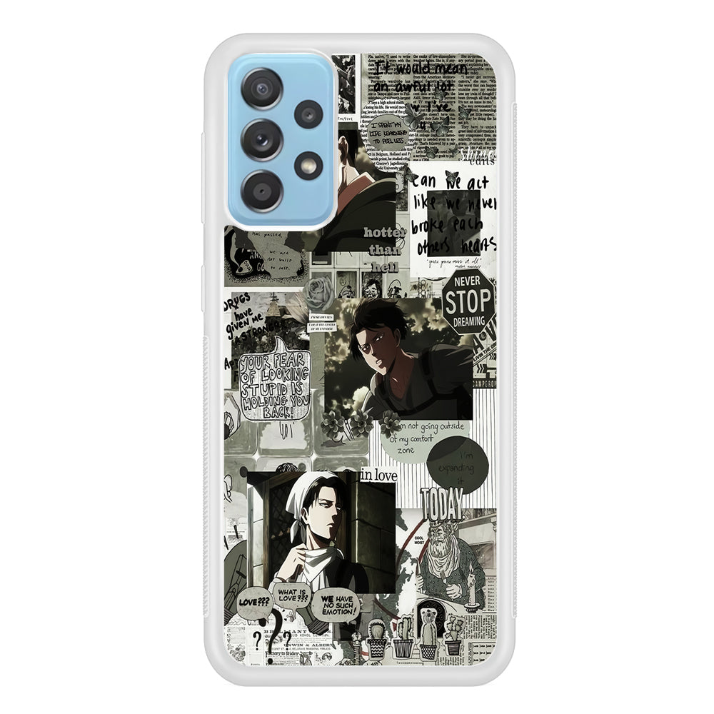 Levi Ackerman Aesthetic Samsung Galaxy A52 Case-Phone Case-Rubber White (2D Case)-Altracase