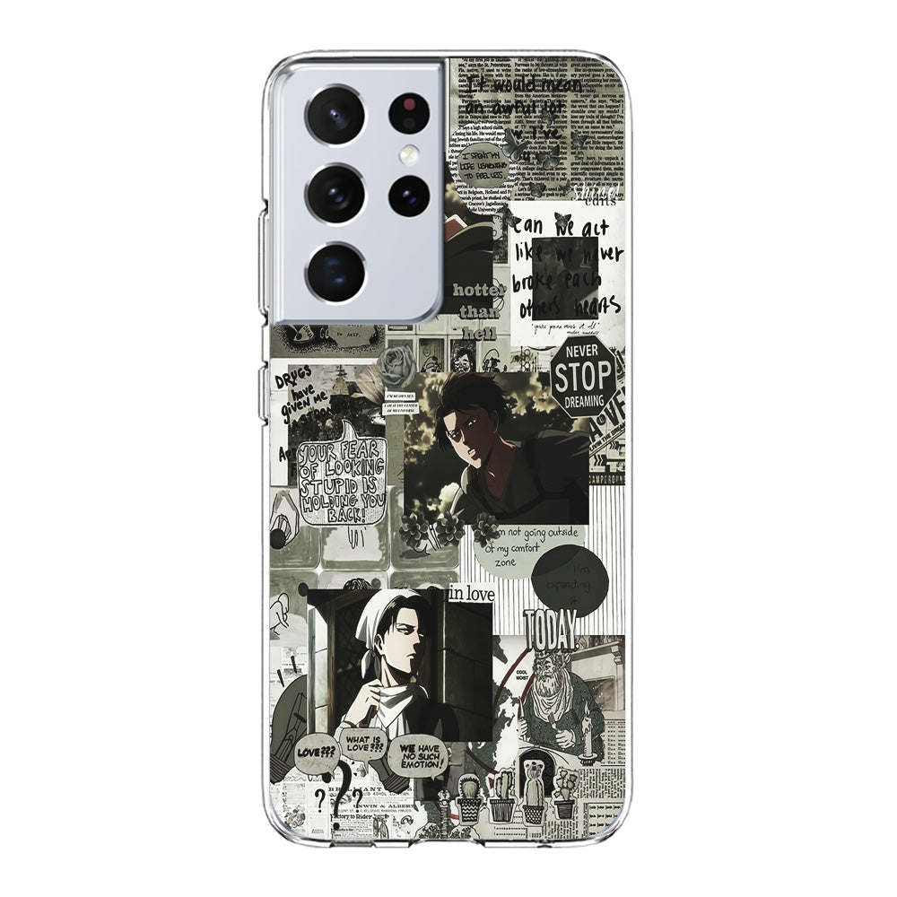 Levi Ackerman Aesthetic Samsung Galaxy S21 Ultra Case-Phone Case-Clear Soft Case-Altracase