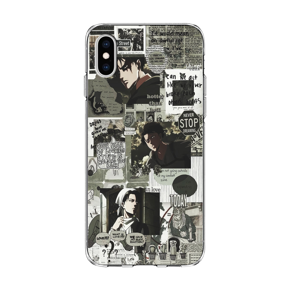 Levi Ackerman Aesthetic iPhone Xs Case-Phone Case-Clear Soft Case-Altracase