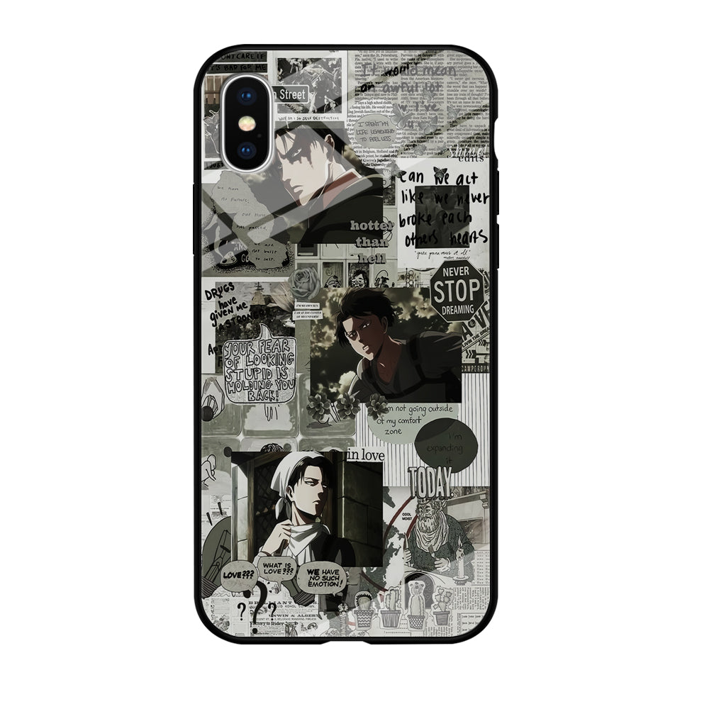 Levi Ackerman Aesthetic iPhone X Case-Phone Case-Tempered Glass Case-Altracase