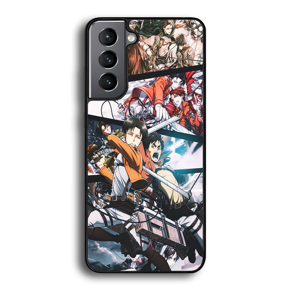 Levi Eren Collage Samsung Galaxy S23 Plus Case-Phone Case-Rubber Black (2D Case)-Altracase