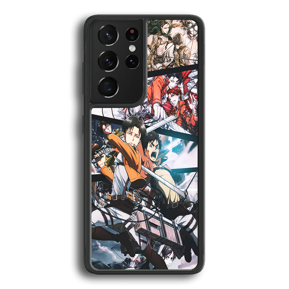 Levi Eren Collage Samsung Galaxy S25 Ultra Case-Phone Case-Rubber Black (2D Case)-Altracase
