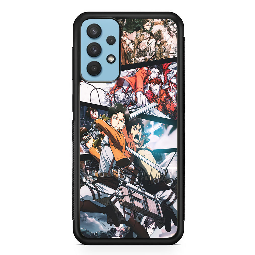 Levi Eren Collage Samsung Galaxy A32 Case-Phone Case-Rubber Black (2D Case)-Altracase