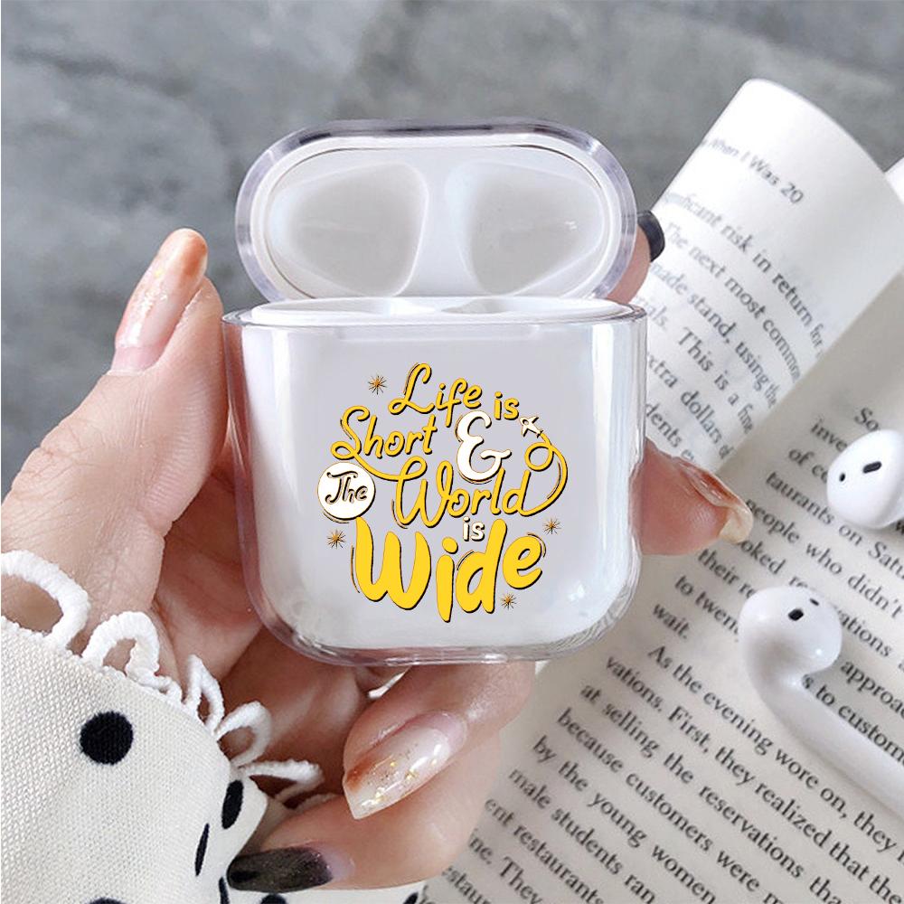 Life is Short Hard Plastic Protective Clear Case Cover For Apple Airpods-AirPod Case-Altracase