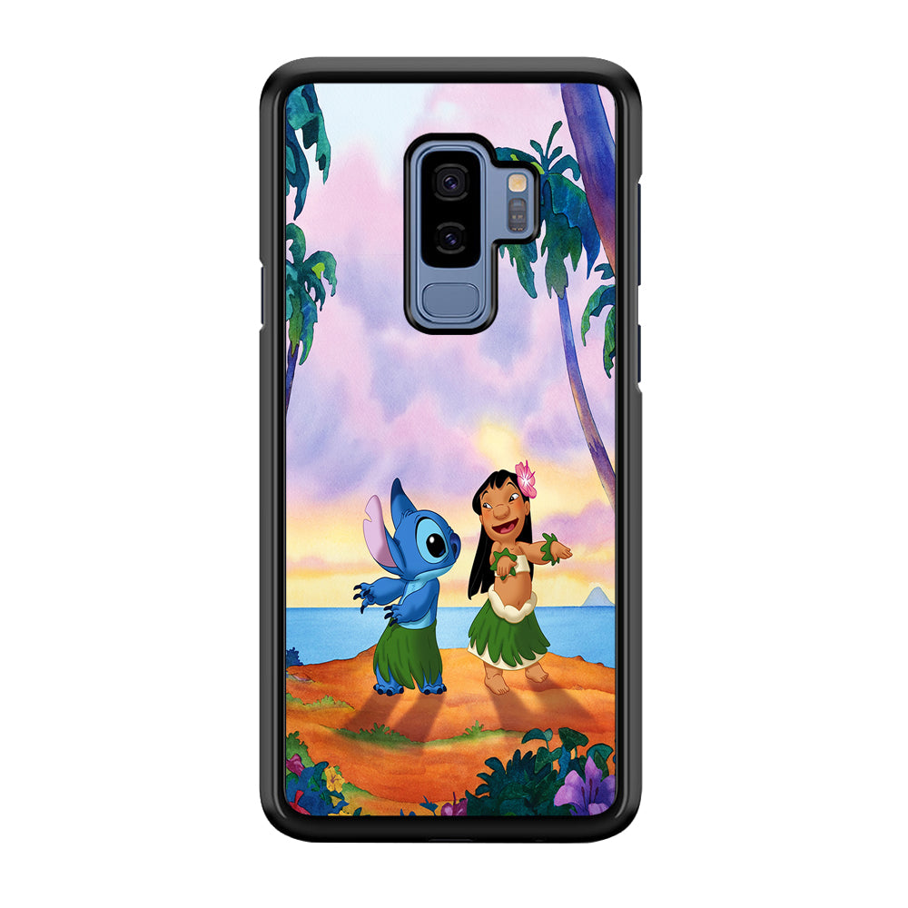 Lilo and Stitch Dancing Samsung Galaxy S9 Plus Case-Phone Case-Rubber Black (2D Case)-Altracase