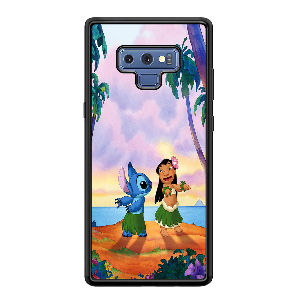 Lilo and Stitch Dancing Samsung Galaxy Note 9 Case-Phone Case-Rubber Black (2D Case)-Altracase