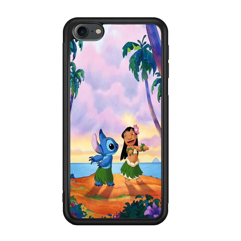 Lilo and Stitch Dancing iPod Touch 6 Case-Phone Case-Rubber Black (2D Case)-Altracase