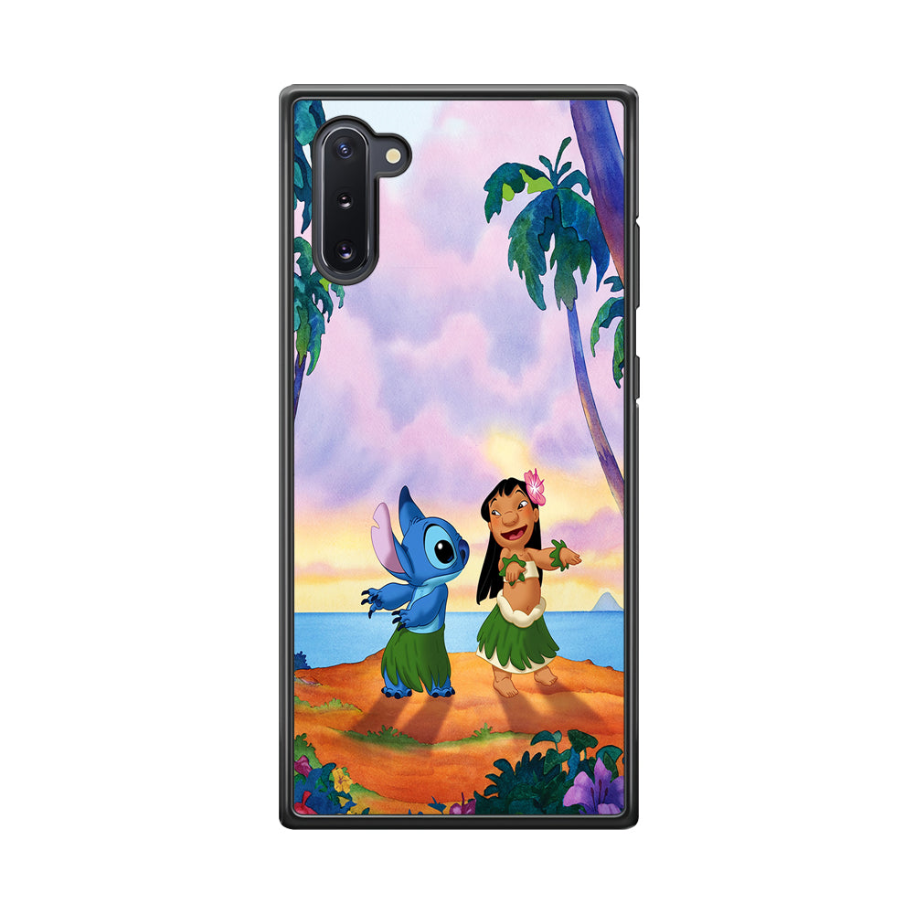 Lilo and Stitch Dancing Samsung Galaxy Note 10 Case-Phone Case-Rubber Black (2D Case)-Altracase
