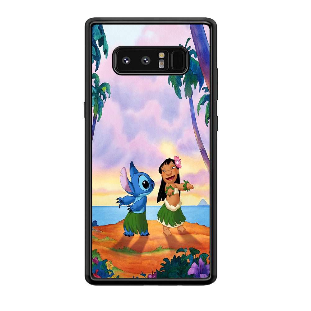 Lilo and Stitch Dancing Samsung Galaxy Note 8 Case-Phone Case-Rubber Black (2D Case)-Altracase