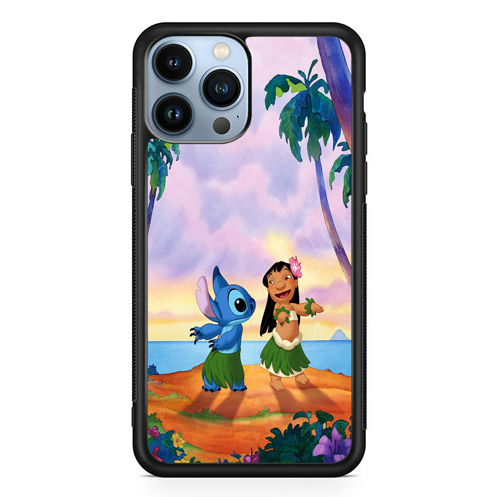 Lilo and Stitch Dancing iPhone 15 Pro Max Case-Phone Case-Rubber Black (2D Case)-Altracase