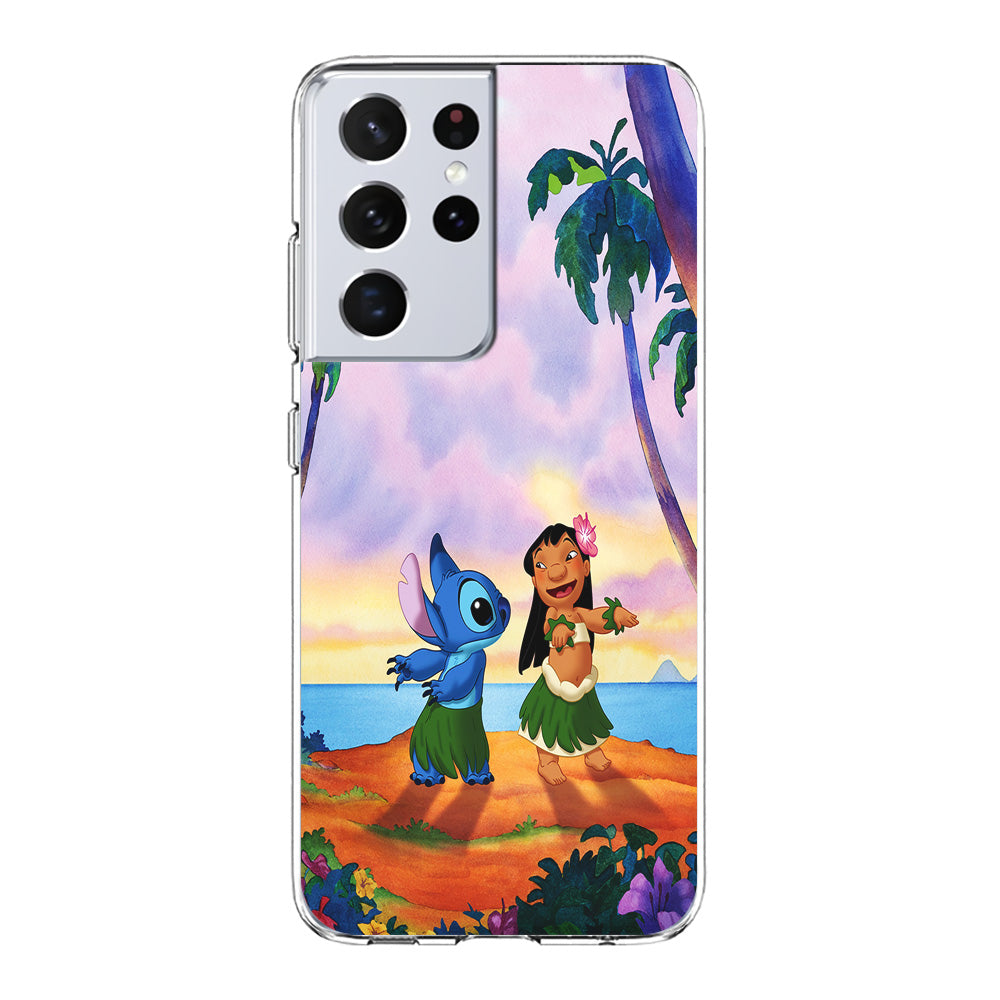 Lilo and Stitch Dancing Samsung Galaxy S21 Ultra Case-Phone Case-Clear Soft Case-Altracase