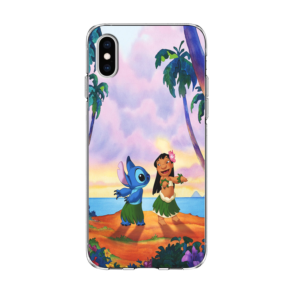 Lilo and Stitch Dancing iPhone Xs Case-Phone Case-Clear Soft Case-Altracase