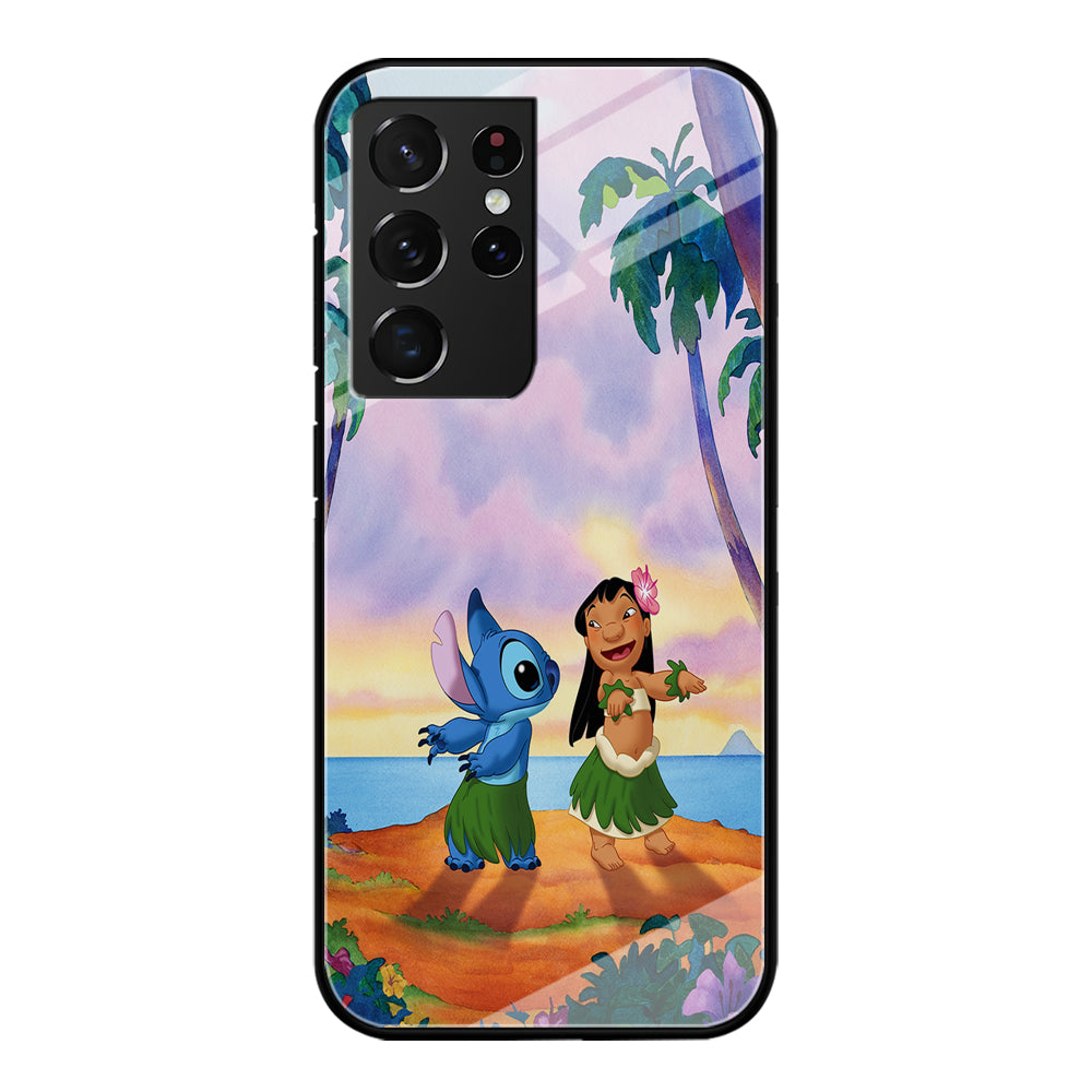 Lilo and Stitch Dancing Samsung Galaxy S21 Ultra Case-Phone Case-Tempered Glass Case-Altracase