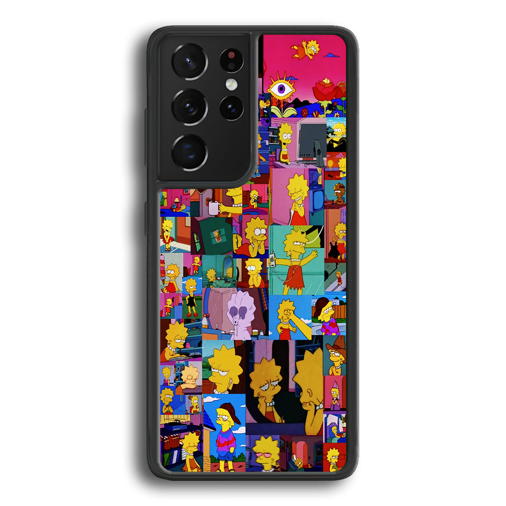 Lisa Simpson Aesthetic Samsung Galaxy S21 Ultra Case-Phone Case-Rubber Black (2D Case)-Altracase