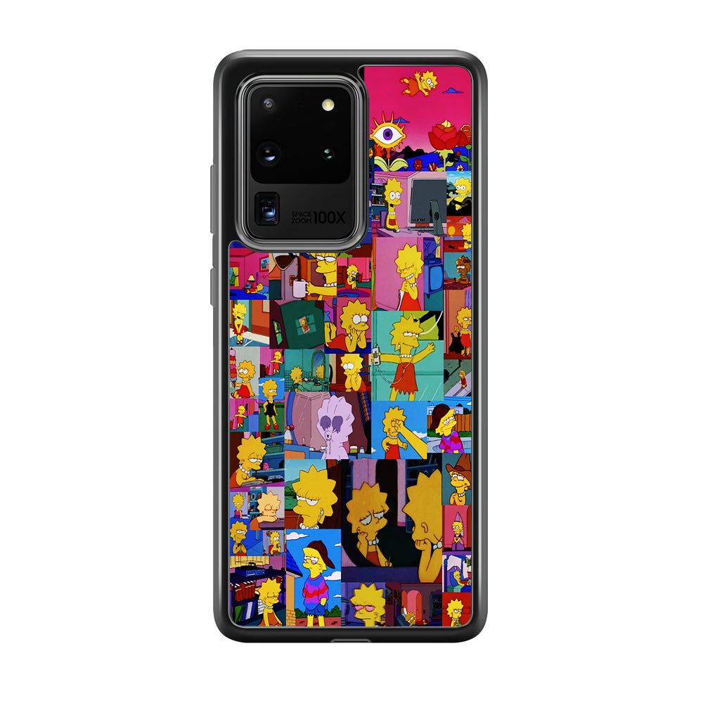 Lisa Simpson Aesthetic Samsung Galaxy S20 Ultra Case-Phone Case-Rubber Black (2D Case)-Altracase