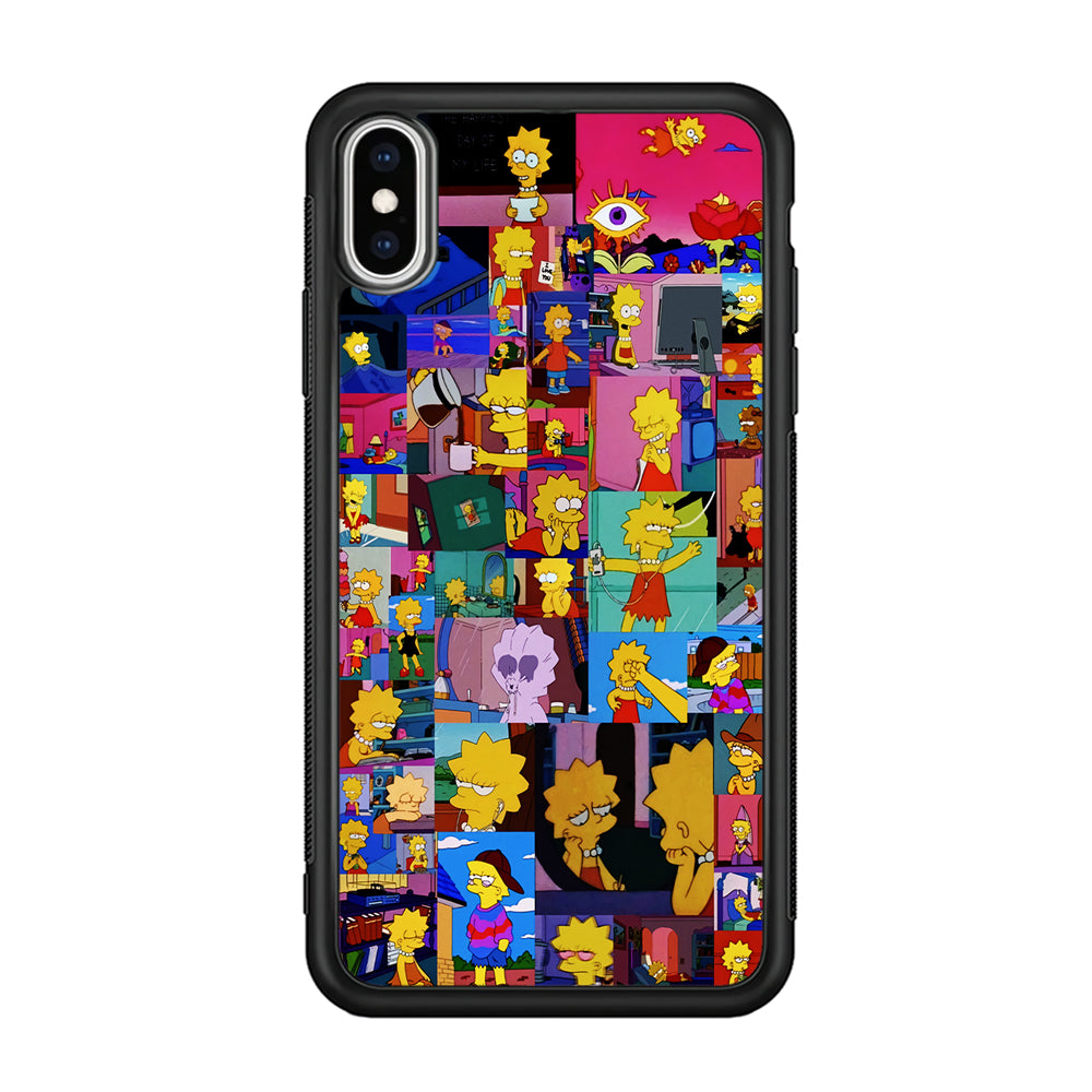 Lisa Simpson Aesthetic iPhone Xs Case-Phone Case-Rubber Black (2D Case)-Altracase