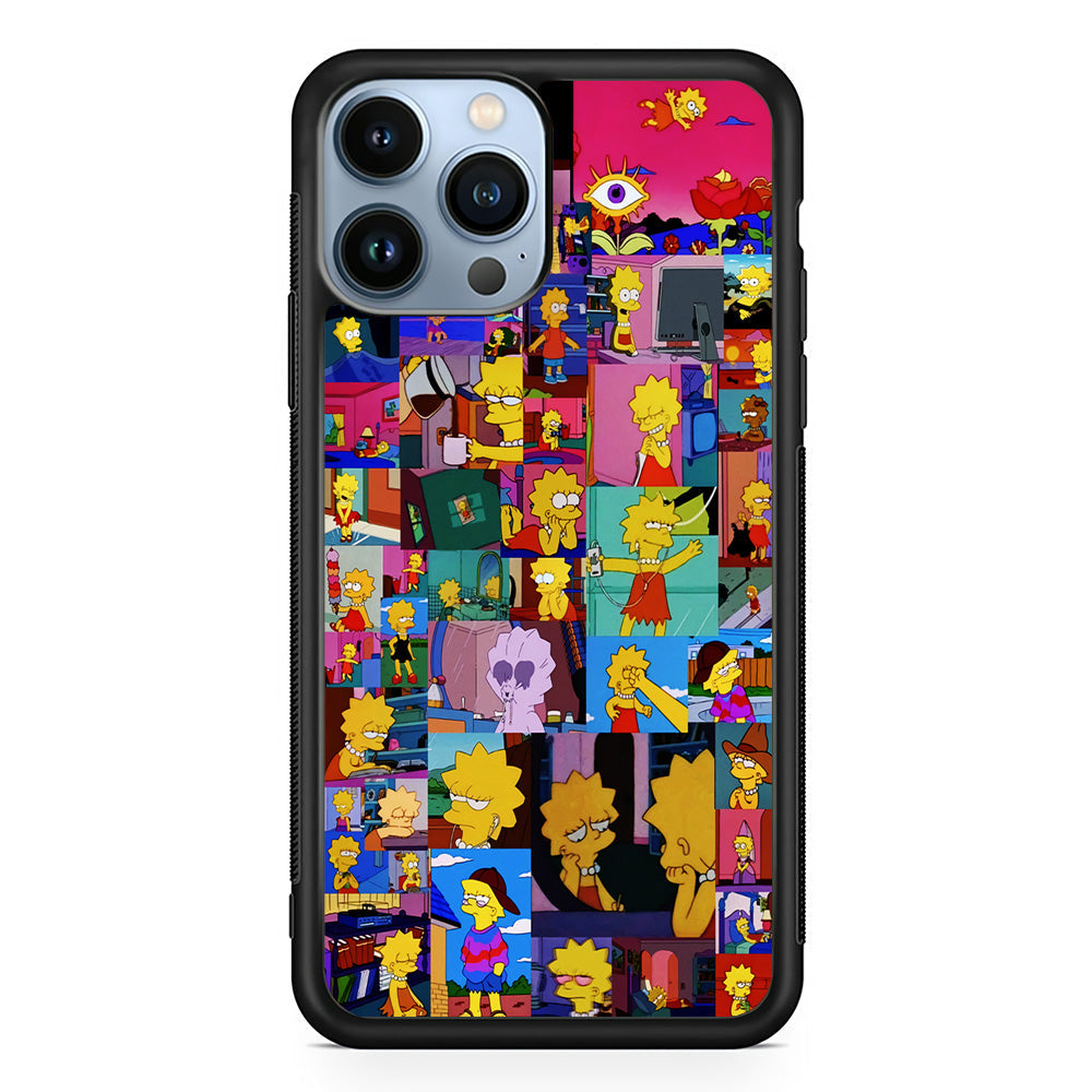 Lisa Simpson Aesthetic iPhone 14 Pro Case-Phone Case-Rubber Black (2D Case)-Altracase
