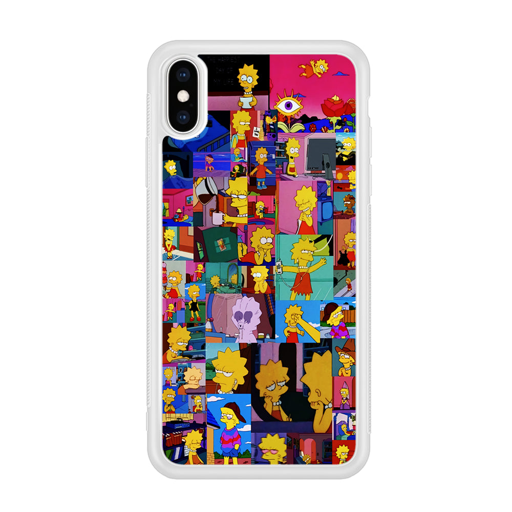 Lisa Simpson Aesthetic iPhone Xs Case-Phone Case-Rubber White (2D Case)-Altracase