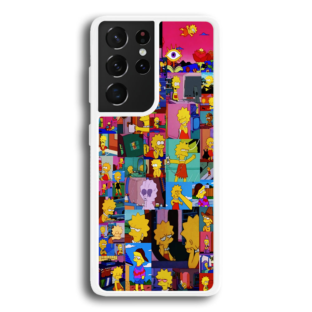 Lisa Simpson Aesthetic Samsung Galaxy S21 Ultra Case-Phone Case-Rubber White (2D Case)-Altracase