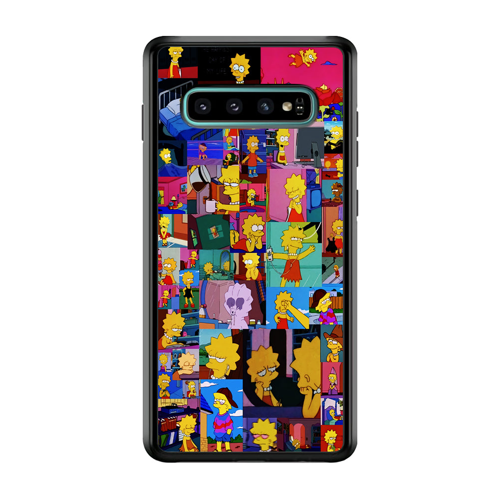 Lisa Simpson Aesthetic Samsung Galaxy S10 Plus Case-Phone Case-Rubber Black (2D Case)-Altracase