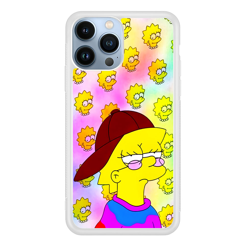 Lisa Simpson Hypebeast iPhone 15 Pro Max Case-Phone Case-Rubber White (2D Case)-Altracase
