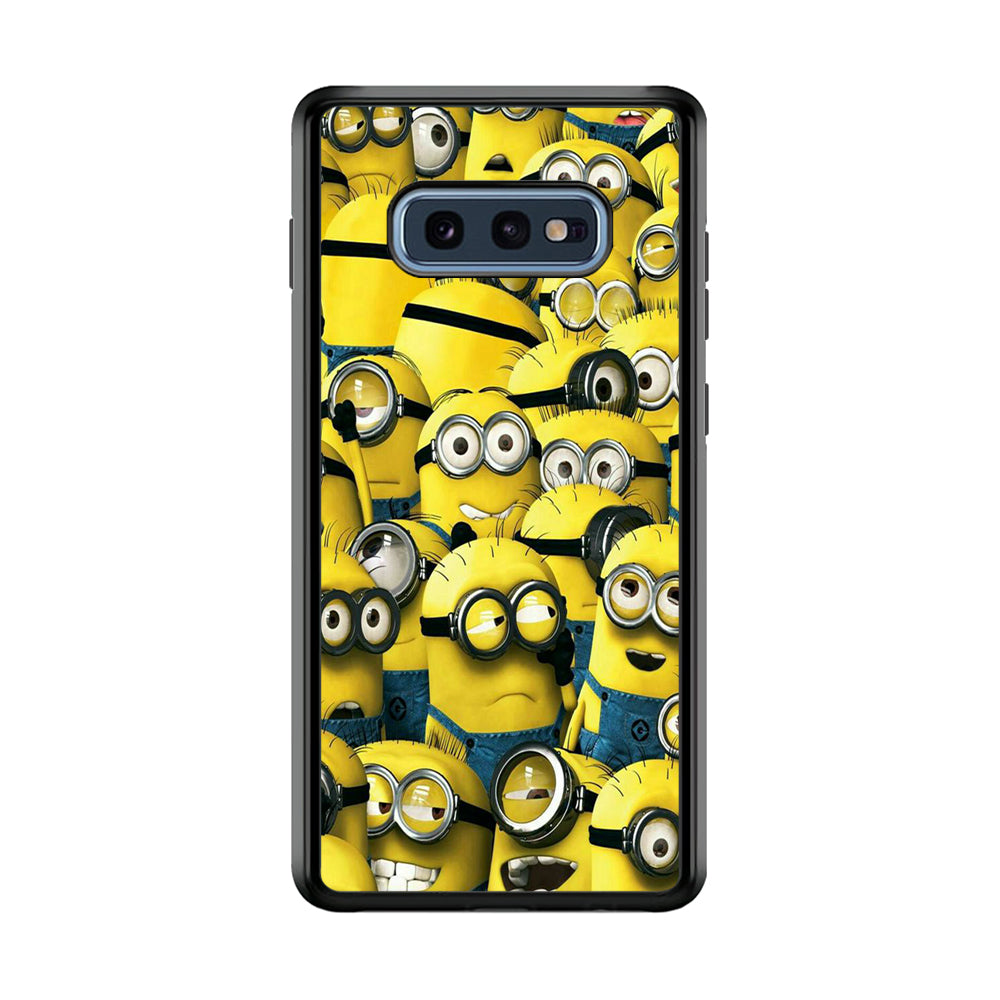 Lots of Minion Samsung Galaxy S10E Case-Phone Case-Rubber Black (2D Case)-Altracase
