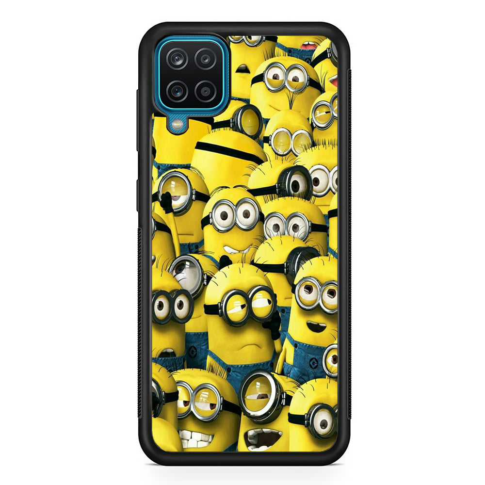 Lots of Minion Samsung Galaxy A12 Case-Phone Case-Rubber Black (2D Case)-Altracase