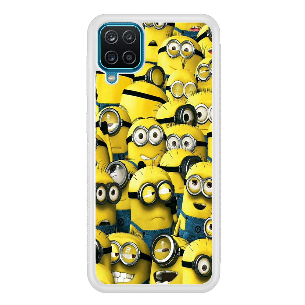 Lots of Minion Samsung Galaxy A12 Case-Phone Case-Rubber White (2D Case)-Altracase