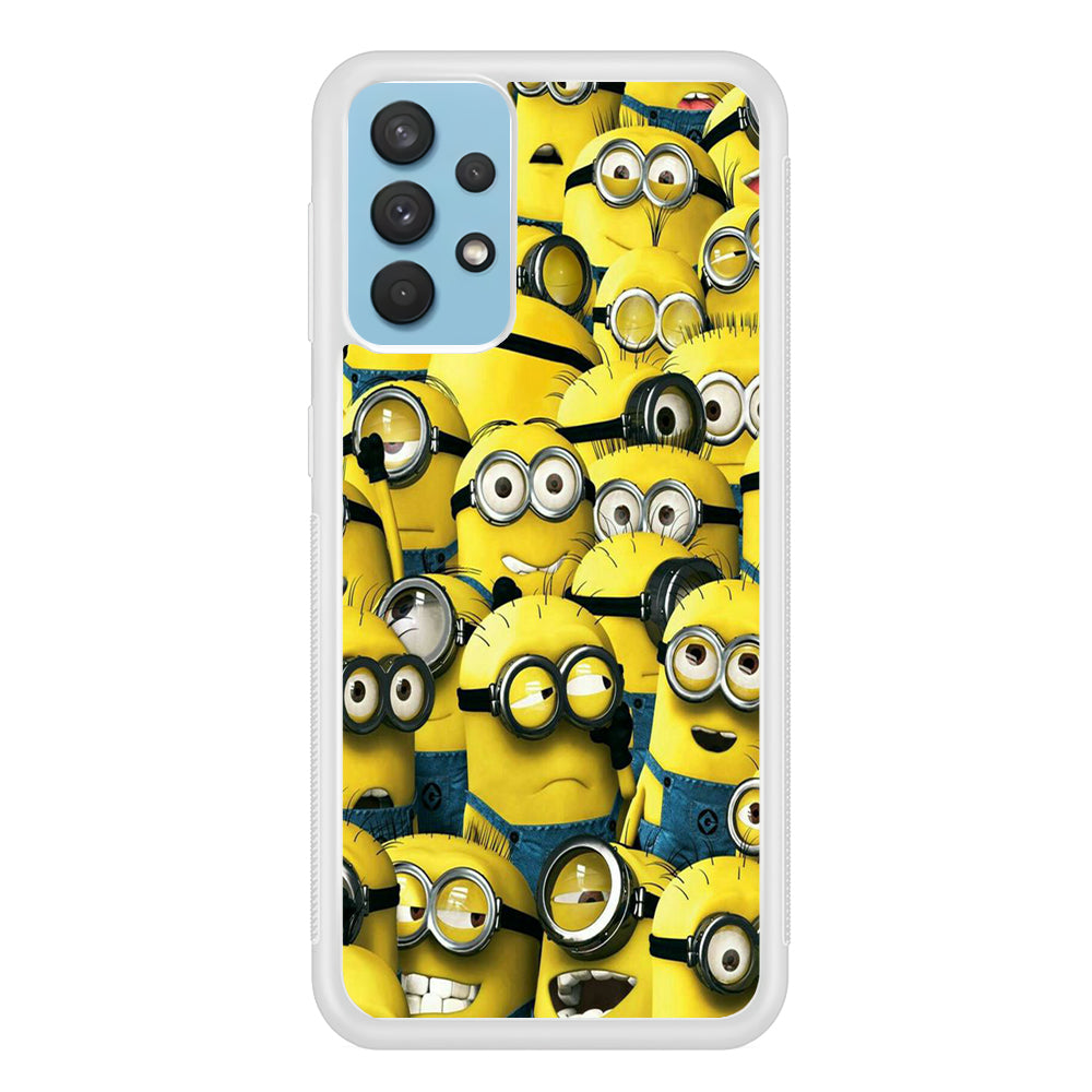 Lots of Minion Samsung Galaxy A32 Case-Phone Case-Rubber White (2D Case)-Altracase