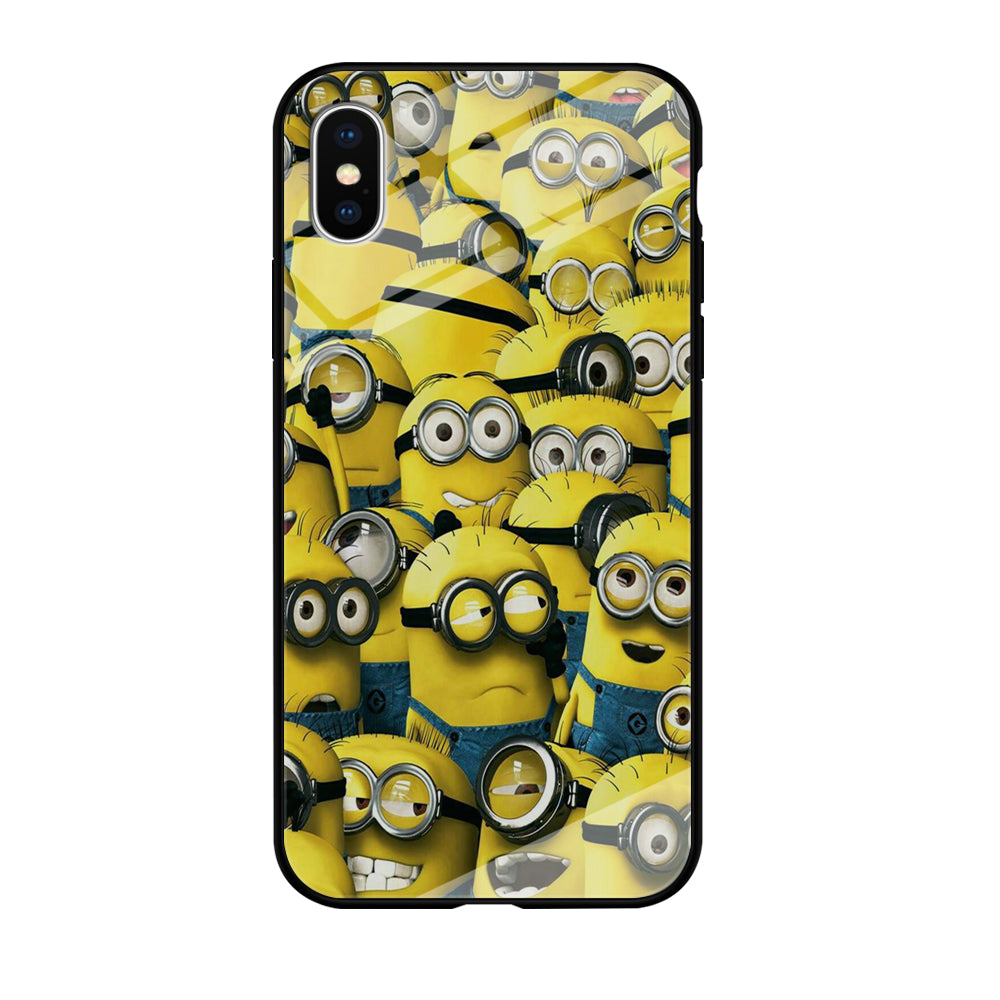 Lots of Minion iPhone Xs Case-Phone Case-Tempered Glass Case-Altracase