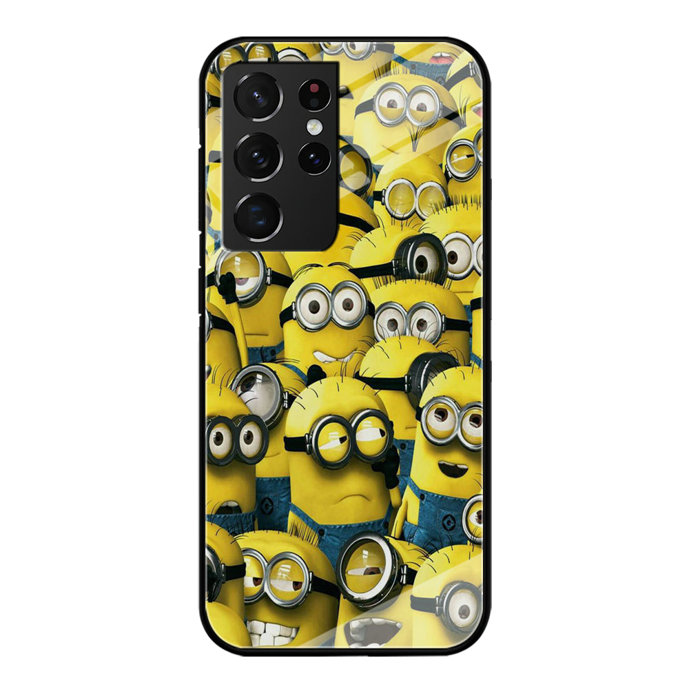 Lots of Minion Samsung Galaxy S21 Ultra Case-Phone Case-Tempered Glass Case-Altracase